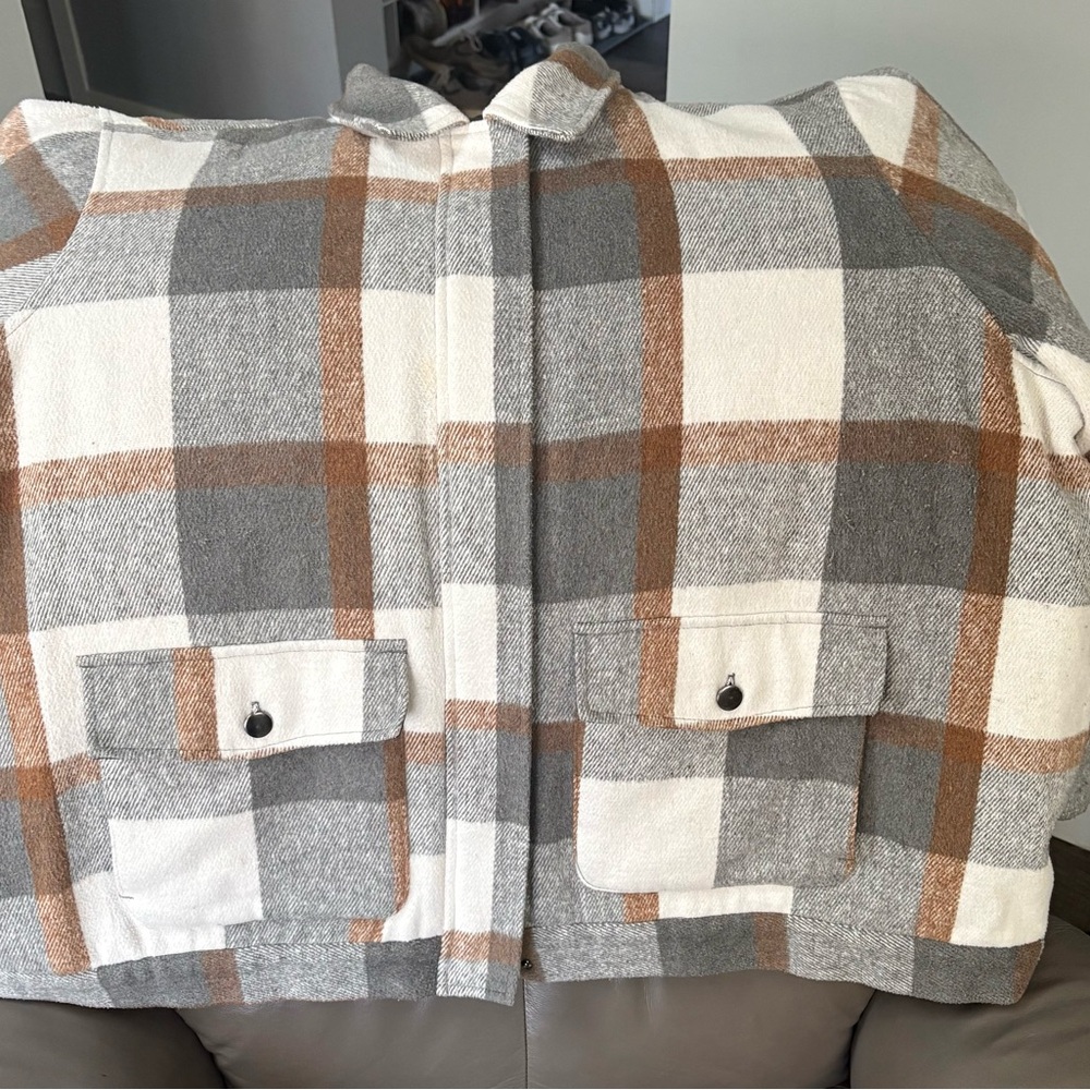 NWOT Quilted Plaid Jacket with Pockets, 3X